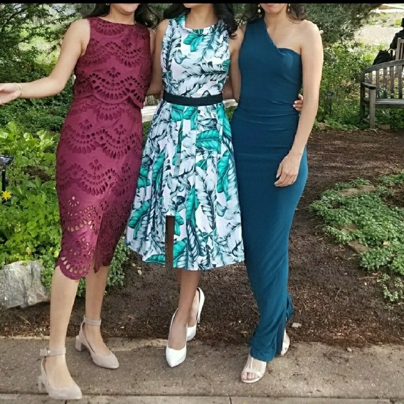 Beautiful peplum palm trees print dress - Picture 2 of 2